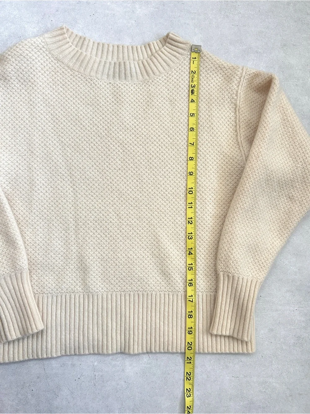 Everlane The ReCashmere Stroopwafel Crew Sweater - Bone | Size M